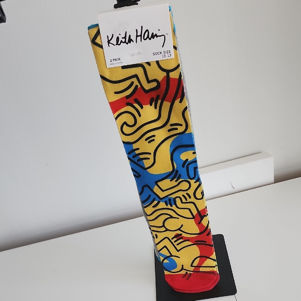 2 Pair Keith Haring Men's Casual Socks - Multicolor
